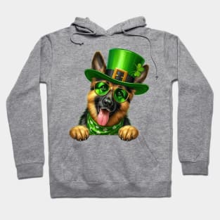 St Patricks Day Peeking German Shepherd Dog Hoodie